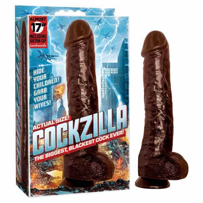 Cockzilla 17’’ Black Realistic Dildo